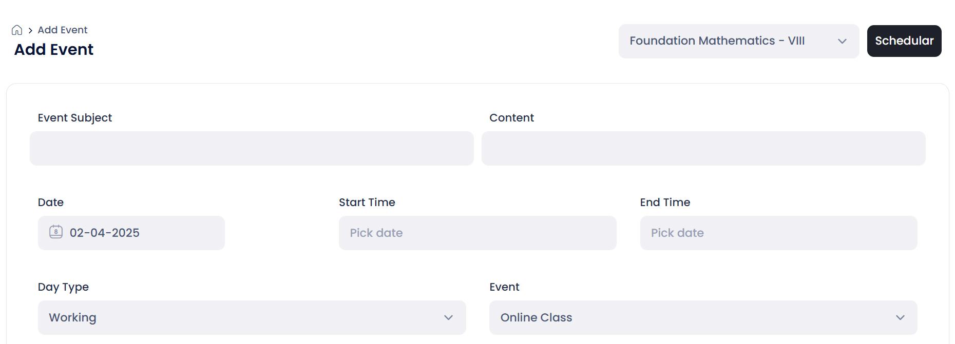 Smooth Live Class Scheduling